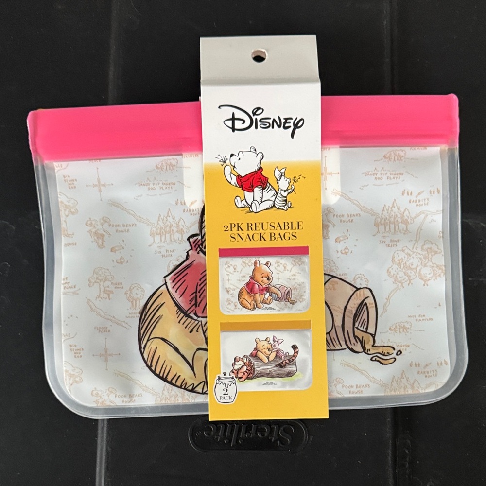 Disney Winnie the Pooh Reusable Snack Bags - Pink Top